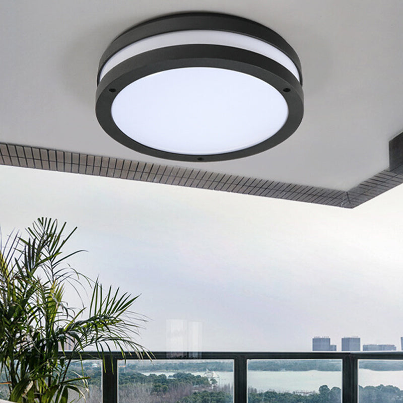 Contemporary Waterproof LED Ceiling Lamp Acrylic Flush Mount Light for Courtyard