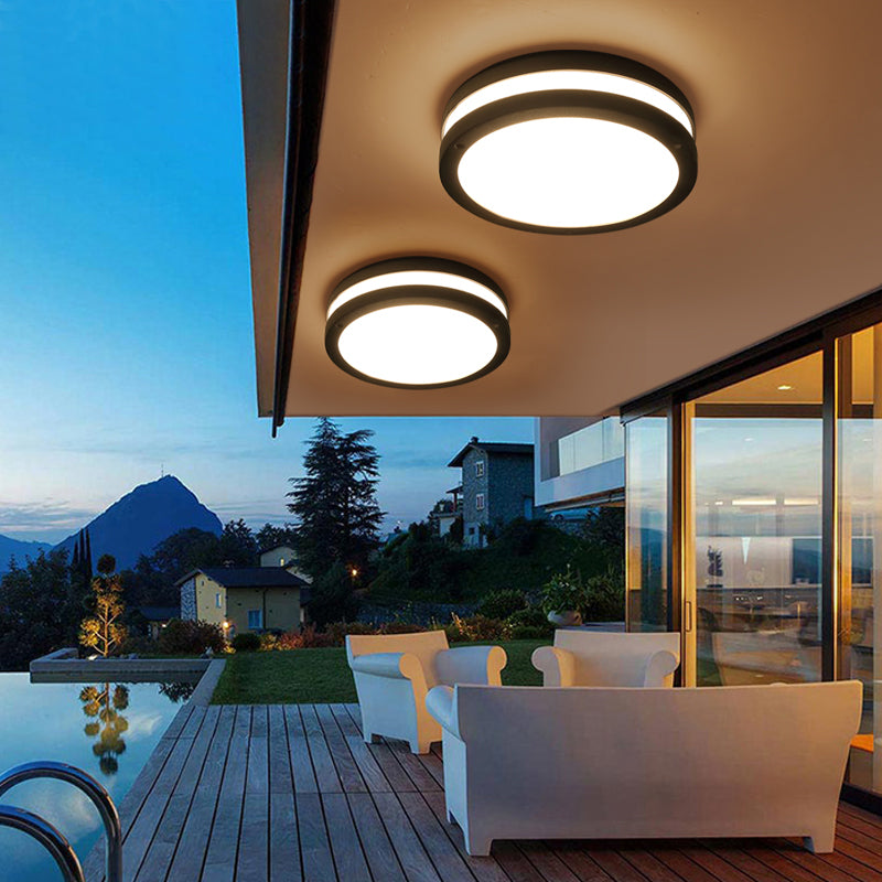 Contemporary Waterproof LED Ceiling Lamp Acrylic Flush Mount Light for Courtyard