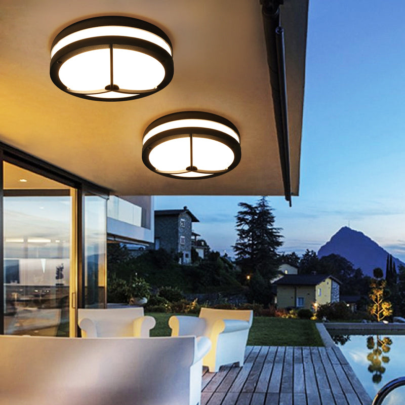 Contemporary Waterproof LED Ceiling Lamp Acrylic Flush Mount Light for Courtyard