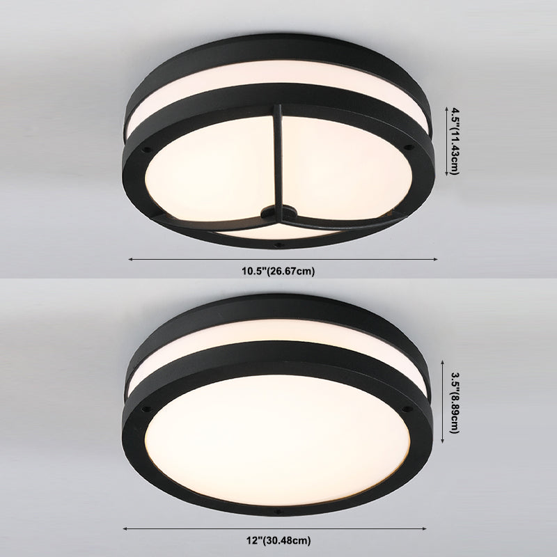 Contemporary Waterproof LED Ceiling Lamp Acrylic Flush Mount Light for Courtyard
