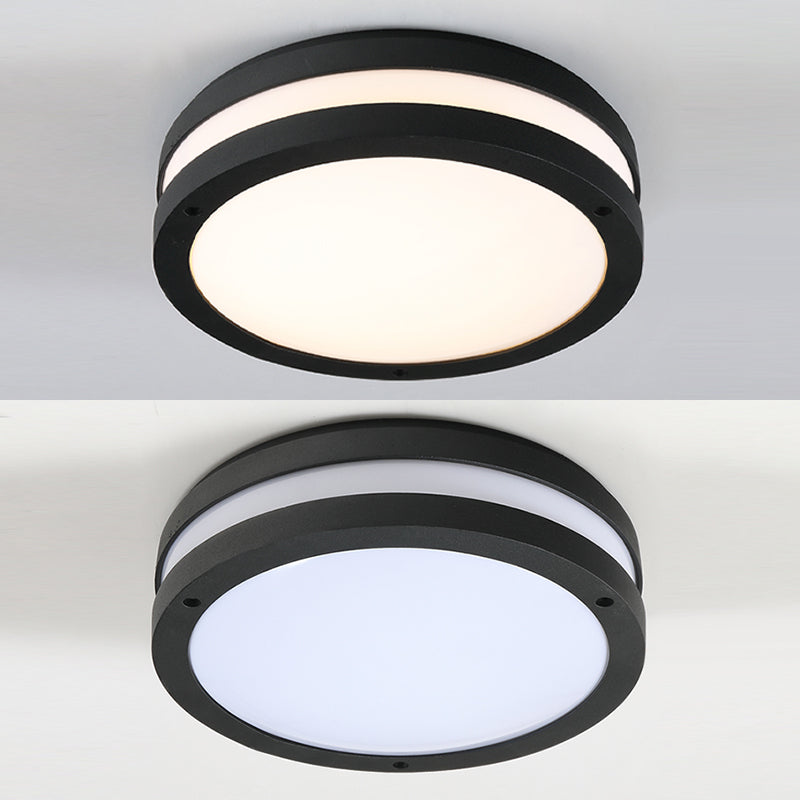 Contemporary Waterproof LED Ceiling Lamp Acrylic Flush Mount Light for Courtyard