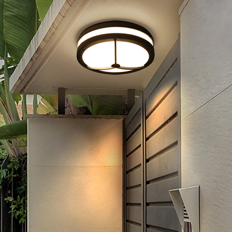 Contemporary Waterproof LED Ceiling Lamp Acrylic Flush Mount Light for Courtyard