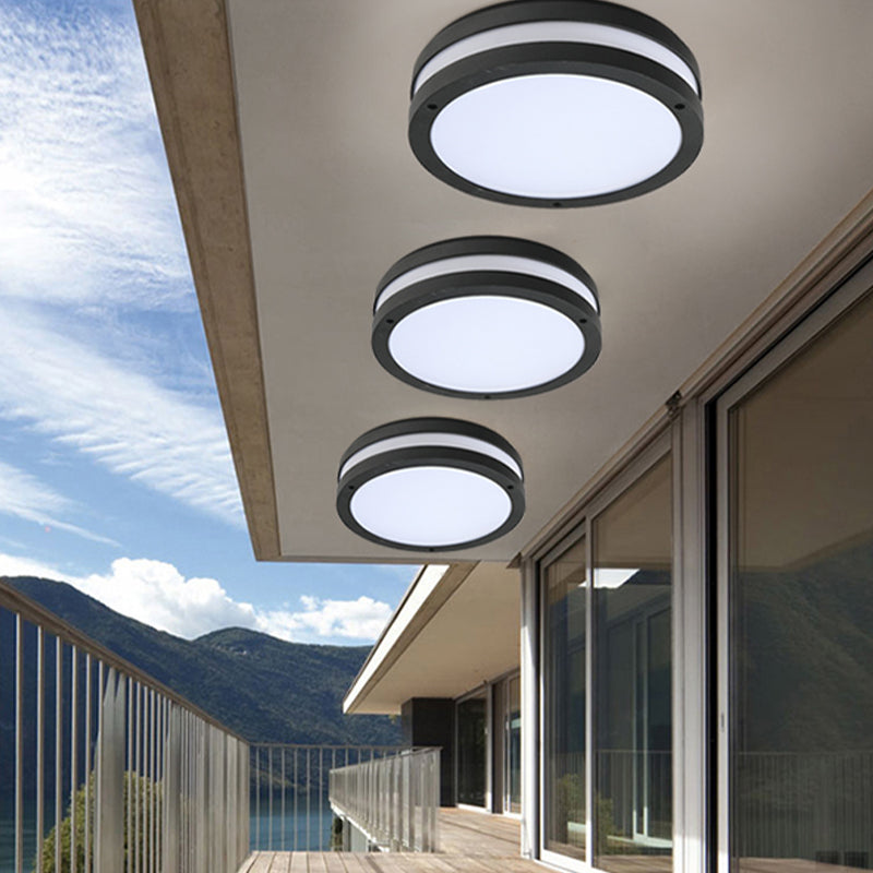 Contemporary Waterproof LED Ceiling Lamp Acrylic Flush Mount Light for Courtyard