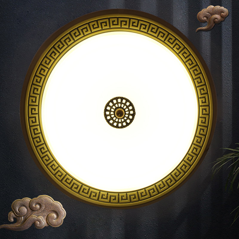 Dome Flush Mount Light Fixture Traditional 1-Light LED Close To Ceiling Lamp with Glass Shade