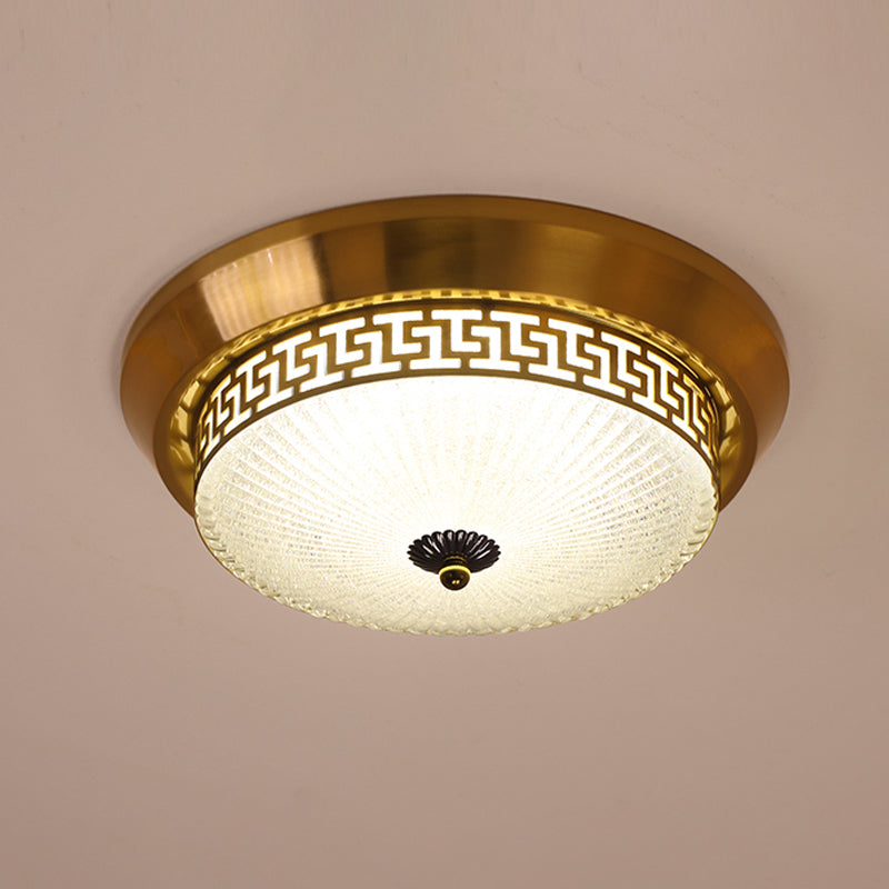 Dome Flush Mount Light Fixture Traditional 1-Light LED Close To Ceiling Lamp with Glass Shade