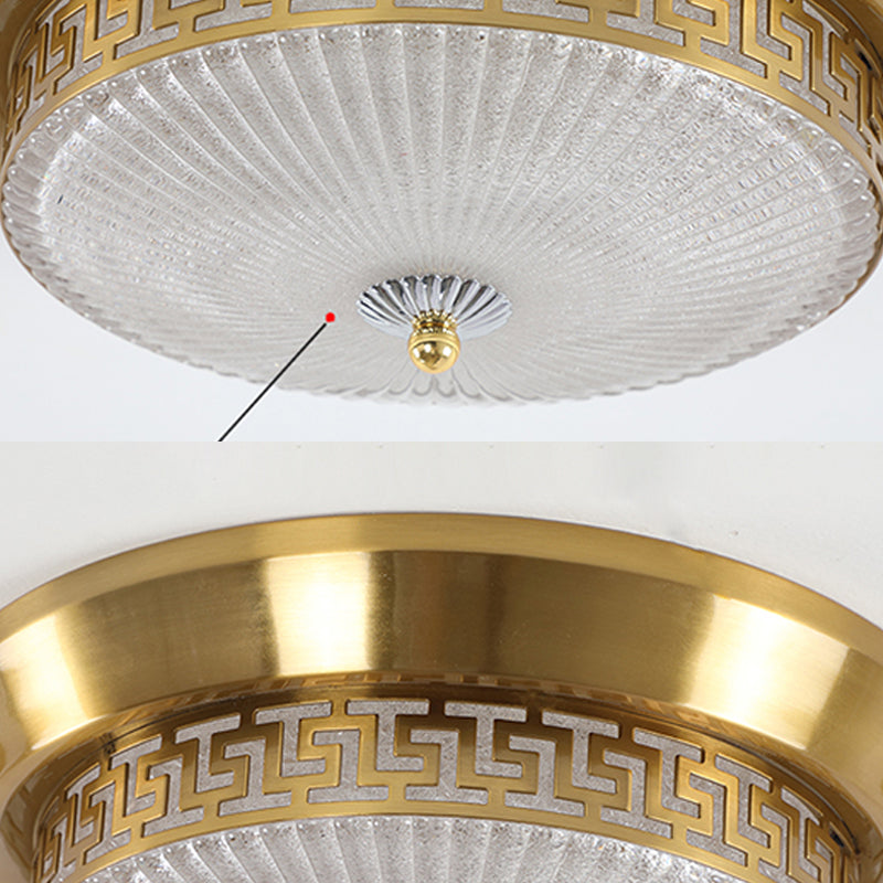 Koepelinbouwlamp Traditionele 1-lichts LED-lamp dichtbij plafond met glazen kap