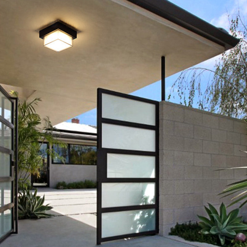 1-Light Flush Mount Light Halterung Herkömmliche LED in der Nähe von Deckenlampe mit weißem Acrylatschirm