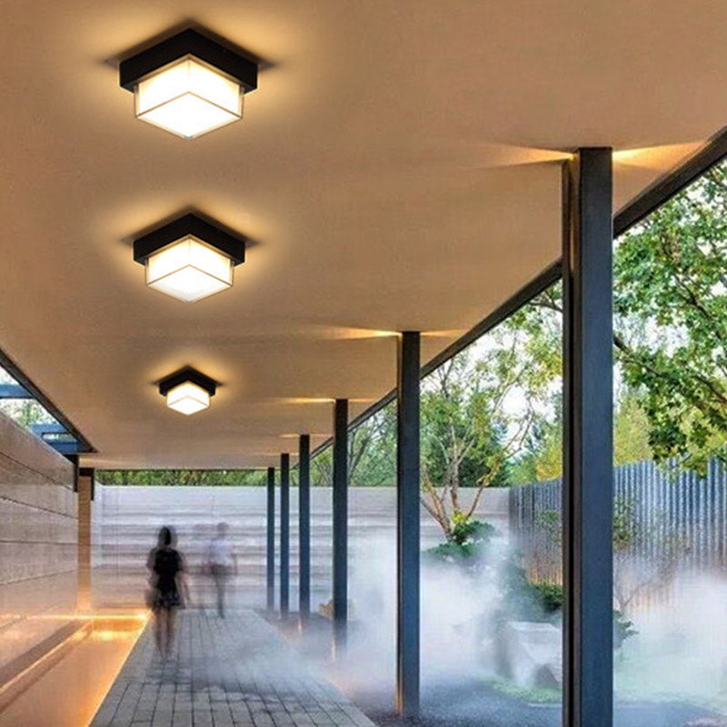 1-Light Flush Mount Light Halterung Herkömmliche LED in der Nähe von Deckenlampe mit weißem Acrylatschirm