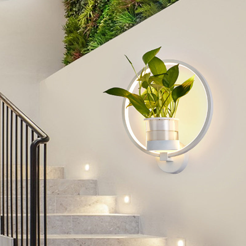 Runde/ovale Schlafzimmer Wandbeleuchtung Industrial Metall 1 Glühbirne Schwarz/Weiß LED -Wandlampe in warm/weiß/3 Farblicht