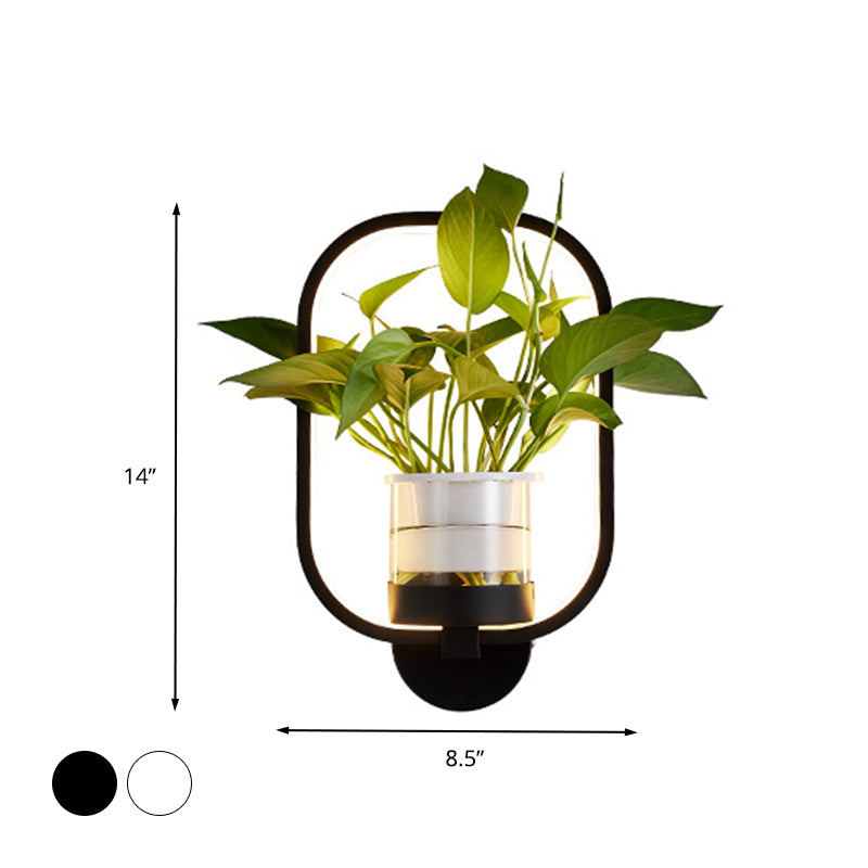 Runde/ovale Schlafzimmer Wandbeleuchtung Industrial Metall 1 Glühbirne Schwarz/Weiß LED -Wandlampe in warm/weiß/3 Farblicht