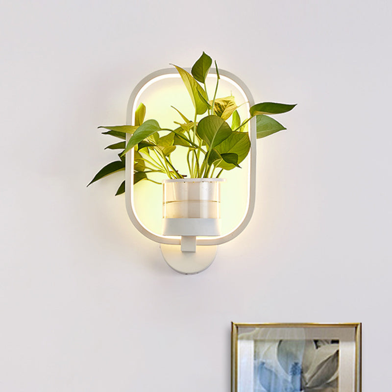 Runde/ovale Schlafzimmer Wandbeleuchtung Industrial Metall 1 Glühbirne Schwarz/Weiß LED -Wandlampe in warm/weiß/3 Farblicht