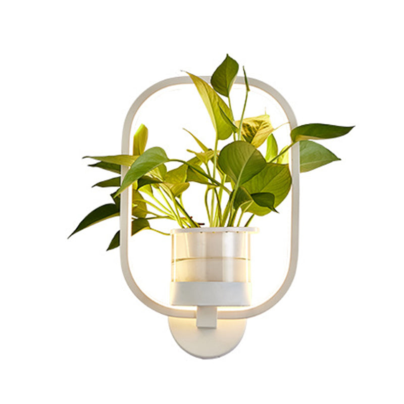 Runde/ovale Schlafzimmer Wandbeleuchtung Industrial Metall 1 Glühbirne Schwarz/Weiß LED -Wandlampe in warm/weiß/3 Farblicht