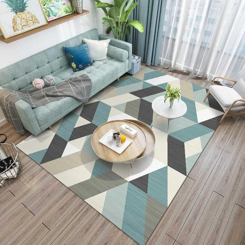 Tapis intérieur élégant Confort de motif géométrique tapis polyester le tapis de support antidérapant pour décoration intérieure