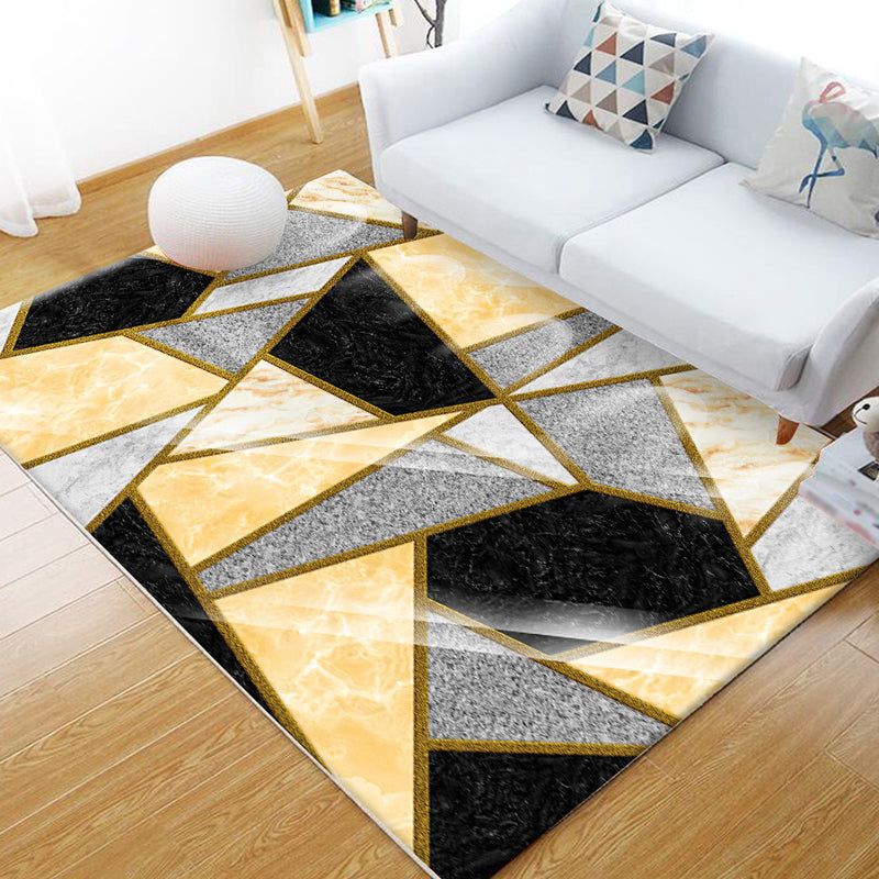 Fancy Modern Area Carpet Geometric Patroon Polyester Area Rug niet-slip achterste tapijt voor huisdecoratie