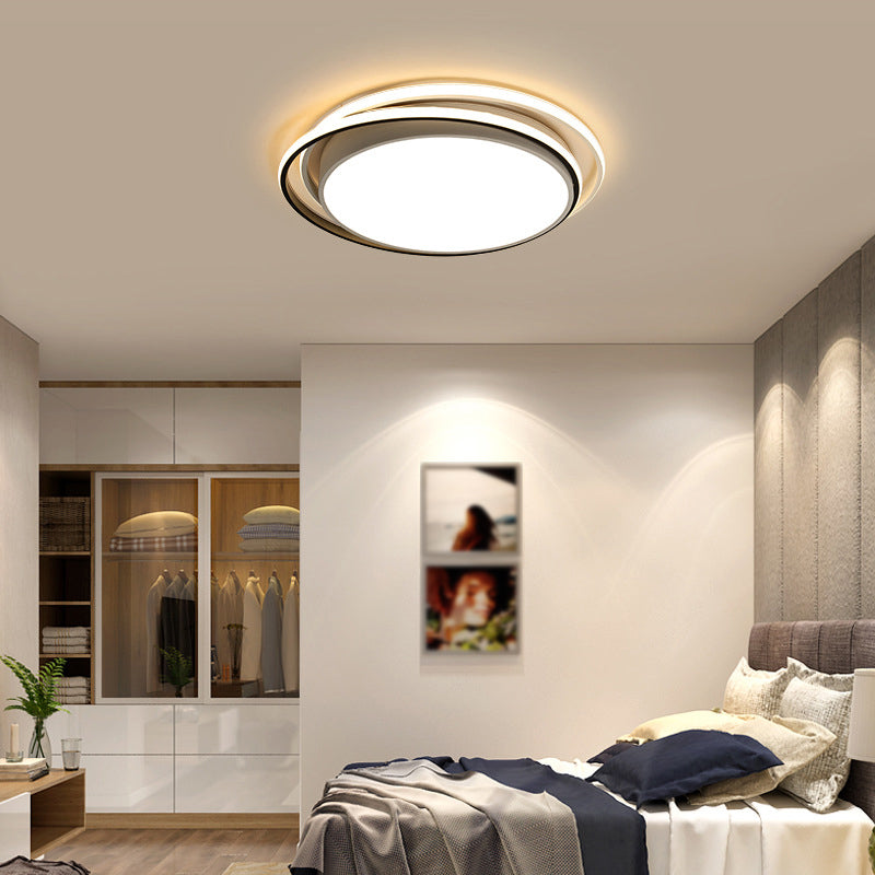 Apparecchio da soffitto in acrilico a 2 luci in stile moderno con montaggio a incasso a LED rotondo