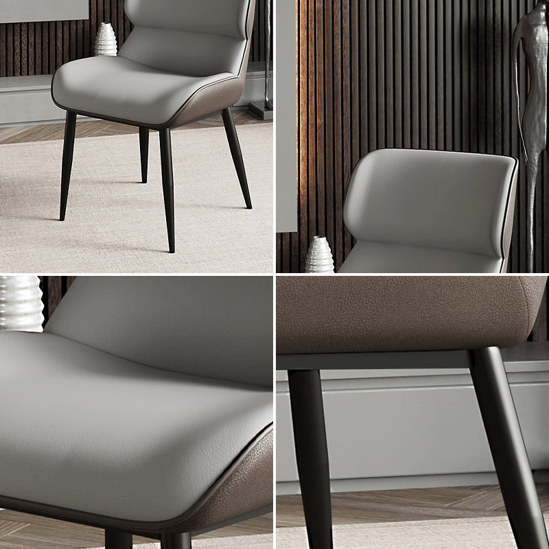 Chaises de salle à manger en cuir de style scandinave, chaises d'appoint à bras à oreilles pour usage domestique