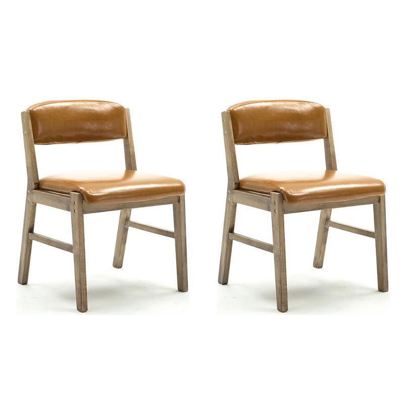 Chaises de salle à manger sans bras de style campagnard, chaises latérales de salle à manger tapissées à dos ouvert