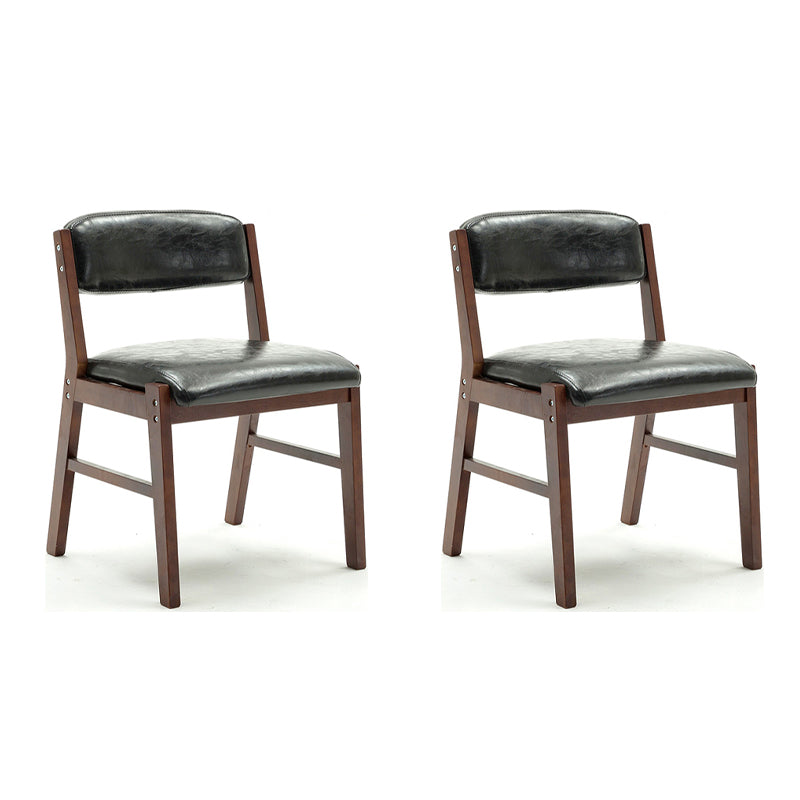 Chaises de salle à manger sans bras de style campagnard, chaises latérales de salle à manger tapissées à dos ouvert