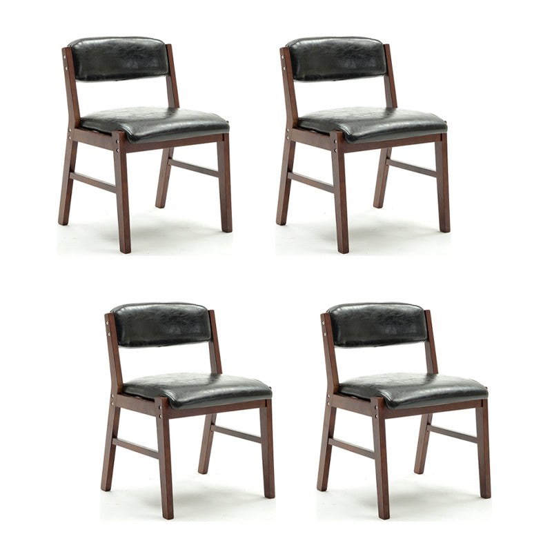 Chaises de salle à manger sans bras de style campagnard, chaises latérales de salle à manger tapissées à dos ouvert