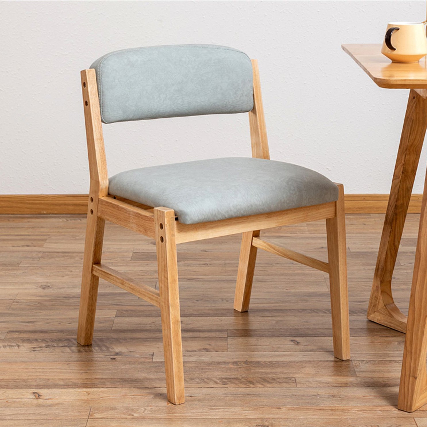 Chaises de salle à manger sans bras de style campagnard, chaises latérales de salle à manger tapissées à dos ouvert