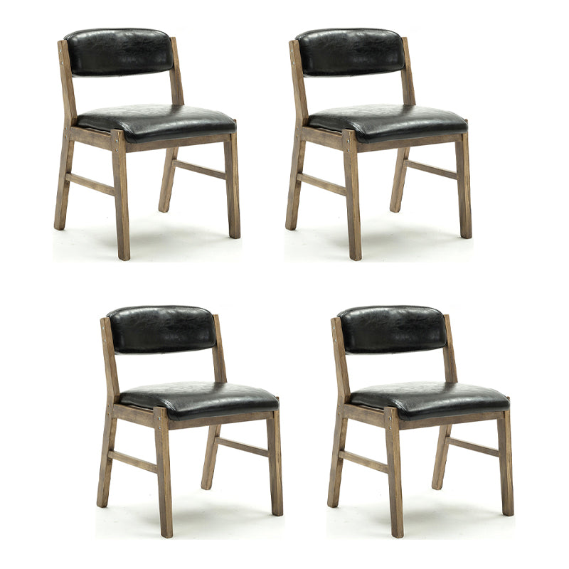 Chaises de salle à manger sans bras de style campagnard, chaises latérales de salle à manger tapissées à dos ouvert
