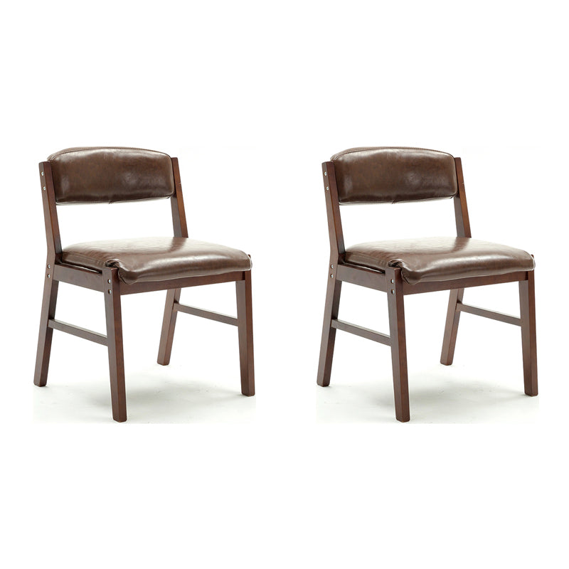 Chaises de salle à manger sans bras de style campagnard, chaises latérales de salle à manger tapissées à dos ouvert