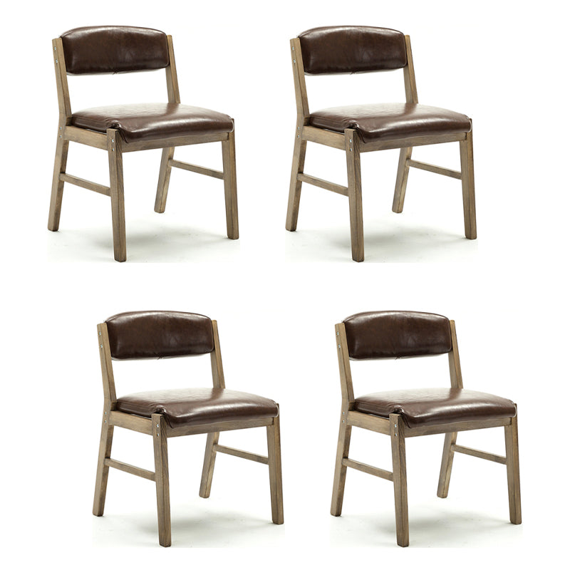 Chaises de salle à manger sans bras de style campagnard, chaises latérales de salle à manger tapissées à dos ouvert