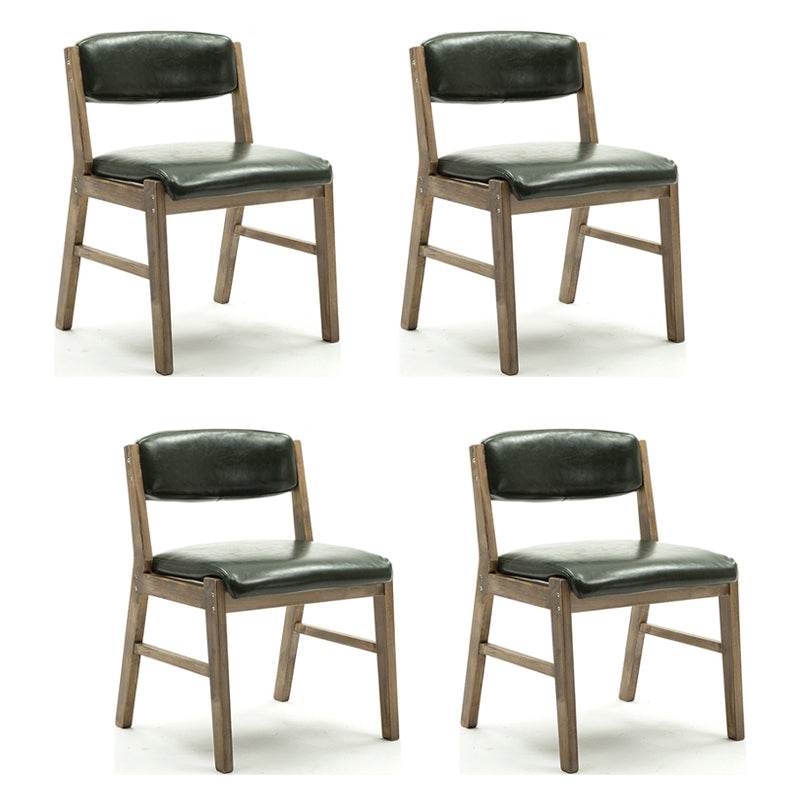 Chaises de salle à manger sans bras de style campagnard, chaises latérales de salle à manger tapissées à dos ouvert