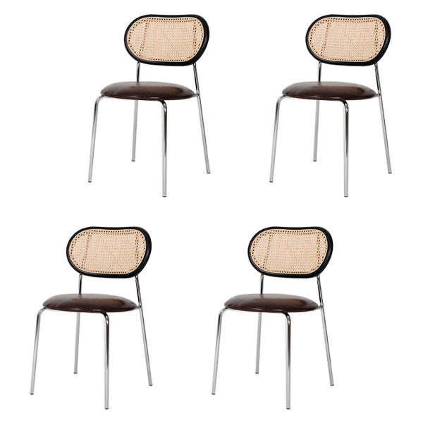 Hedendaagse stijl metalen stoelen Zet open achterkant eetkamer keukenstoel