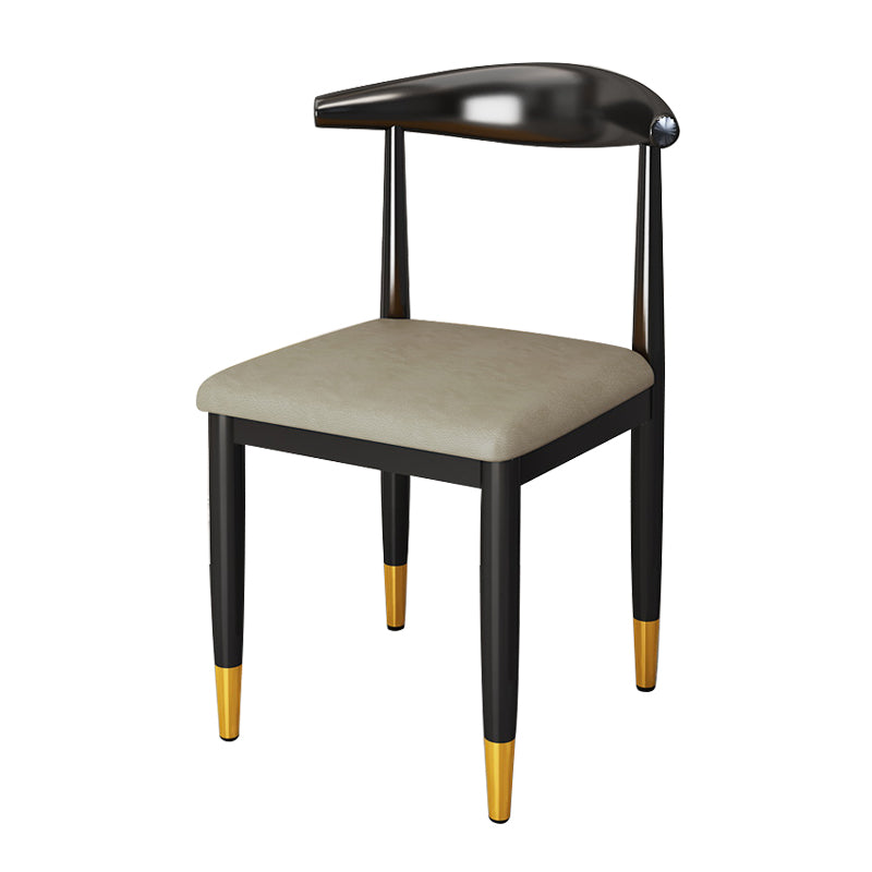 Nordic Style Dining Side Chairs Armless Chairs for Kitchen with Metal Legs (Set of 2)