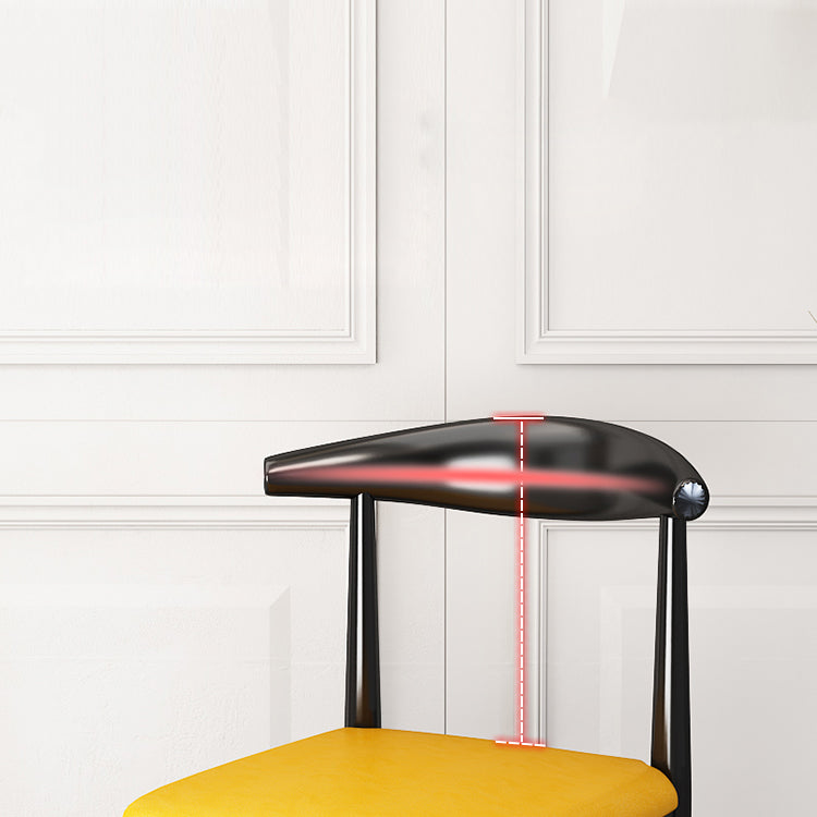 Nordic Style Dining Side Chairs Armless Chairs for Kitchen with Metal Legs (Set of 2)