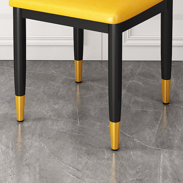 Nordic Style Dining Side Chairs Armless Chairs for Kitchen with Metal Legs (Set of 2)