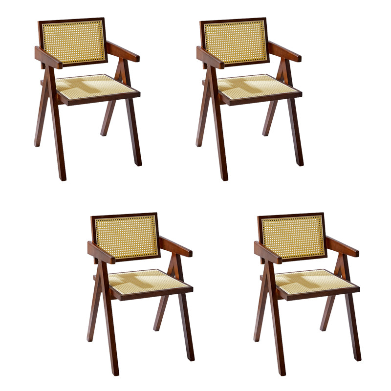 Sillas de comedor de madera de estilo moderno, respaldo abierto, sillas laterales para cocina