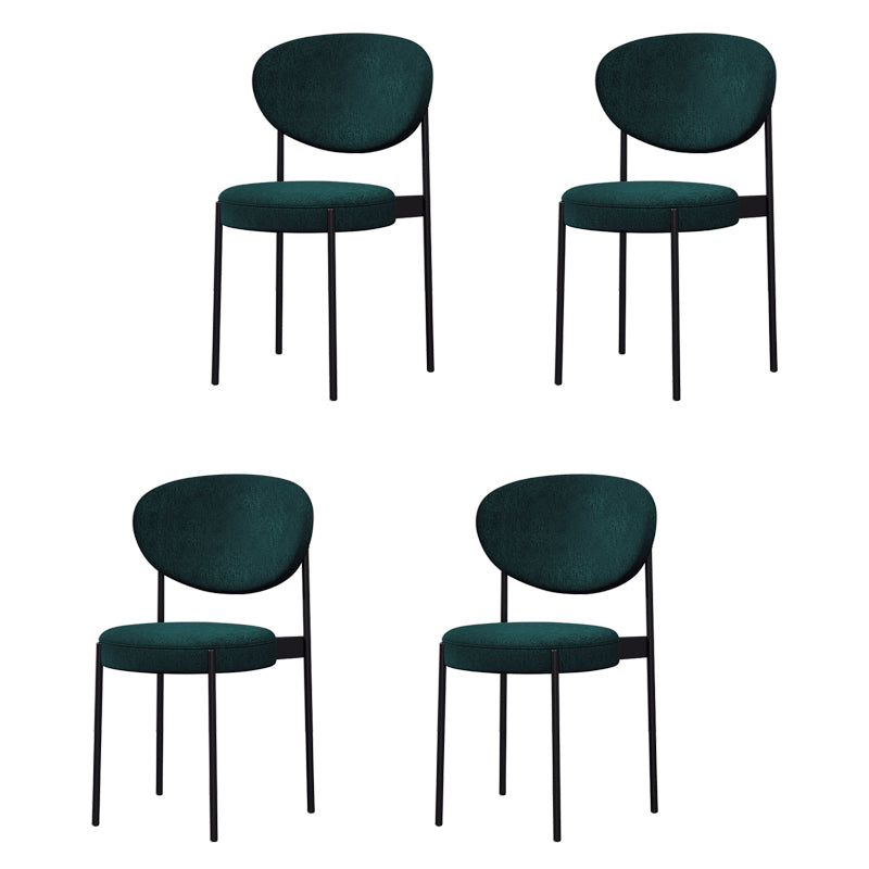 Chaise d'appoint scandinave pour la maison, chaise de salle à manger rembourrée en métal à dossier ouvert