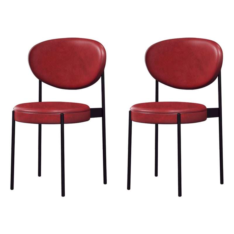 Chaise d'appoint scandinave pour la maison, chaise de salle à manger rembourrée en métal à dossier ouvert