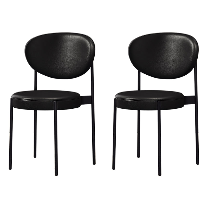 Chaise d'appoint scandinave pour la maison, chaise de salle à manger rembourrée en métal à dossier ouvert