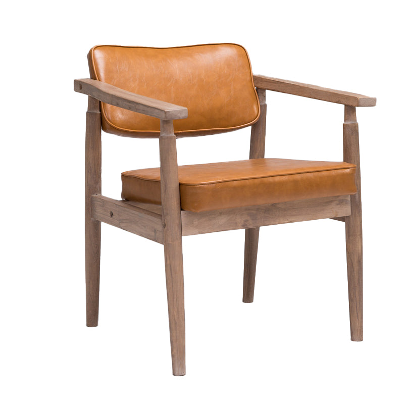 Silla de comedor individual de madera tapizada con respaldo abierto, sillón contemporáneo para el hogar
