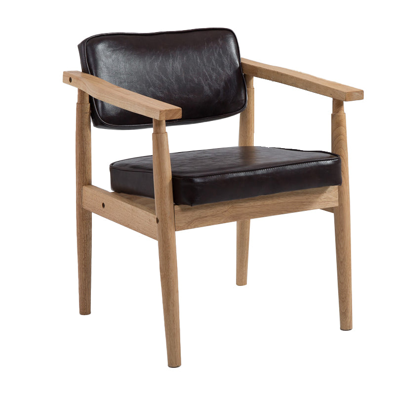 Silla de comedor individual de madera tapizada con respaldo abierto, sillón contemporáneo para el hogar