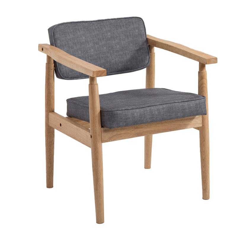 Silla de comedor individual de madera tapizada con respaldo abierto, sillón contemporáneo para el hogar