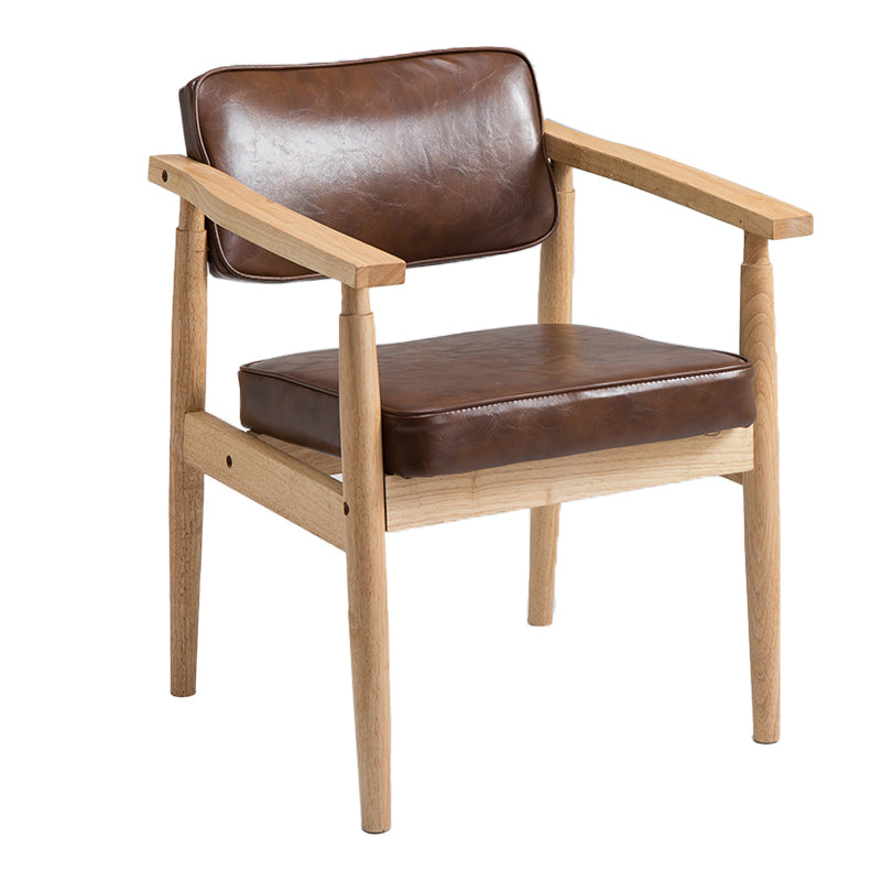 Silla de comedor individual de madera tapizada con respaldo abierto, sillón contemporáneo para el hogar