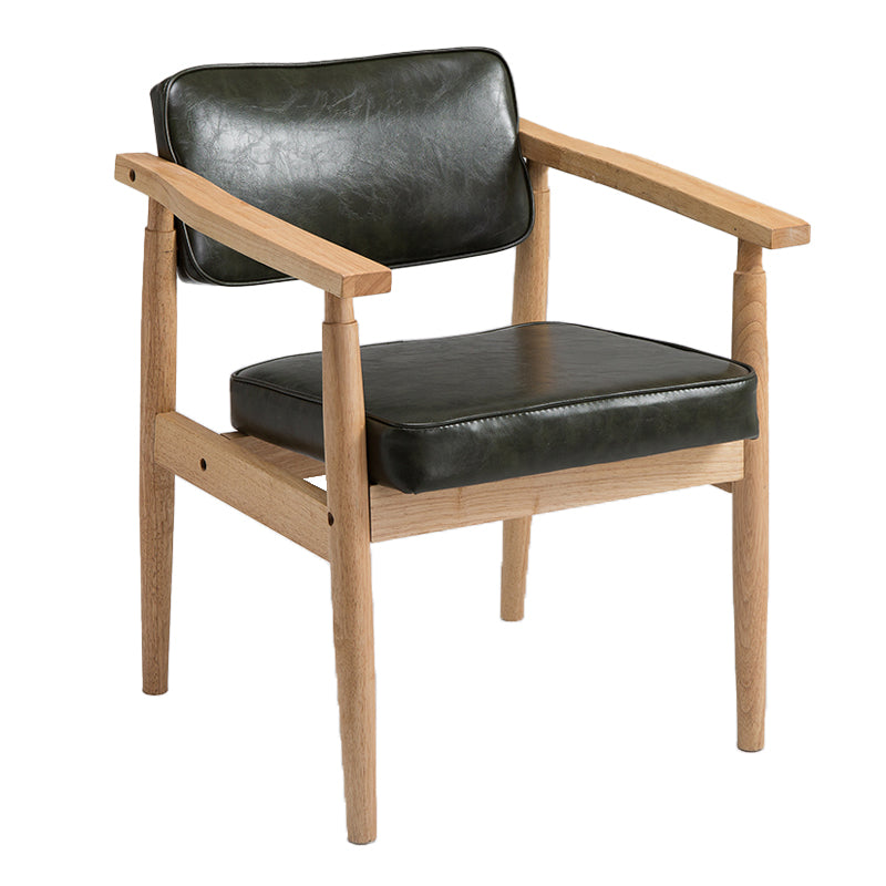 Silla de comedor individual de madera tapizada con respaldo abierto, sillón contemporáneo para el hogar
