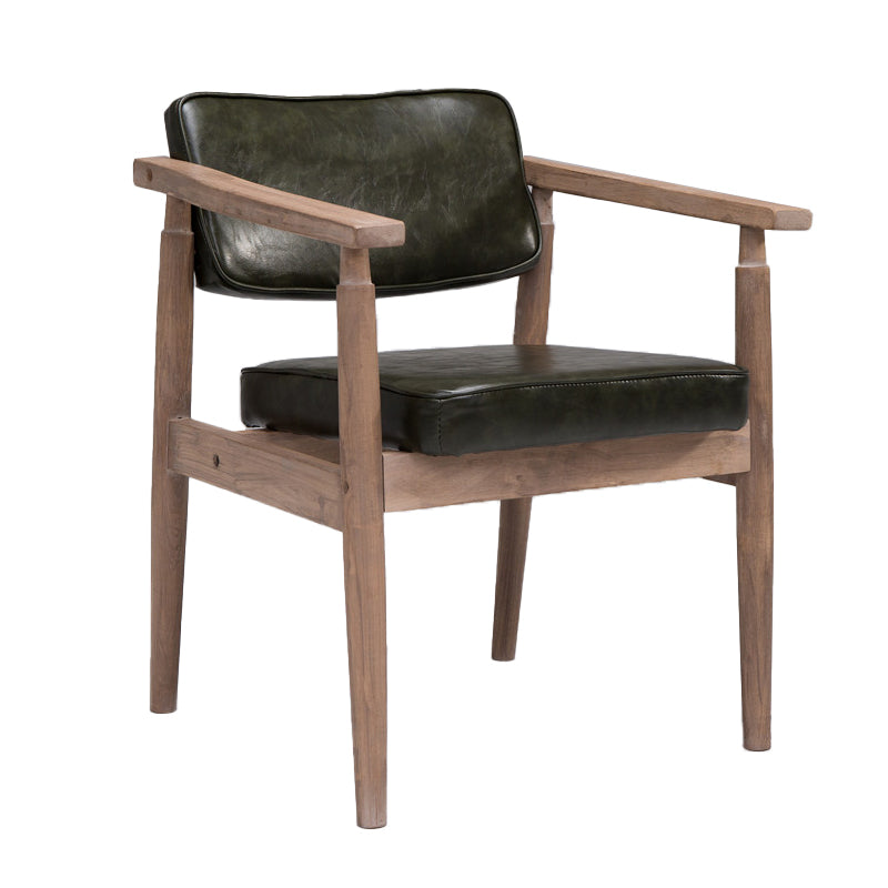 Silla de comedor individual de madera tapizada con respaldo abierto, sillón contemporáneo para el hogar