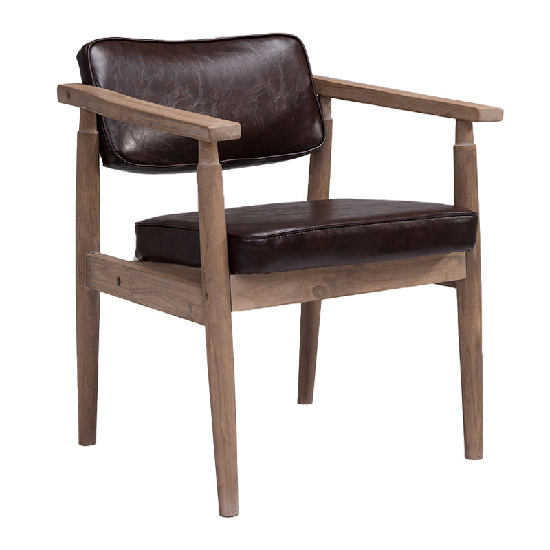 Silla de comedor individual de madera tapizada con respaldo abierto, sillón contemporáneo para el hogar