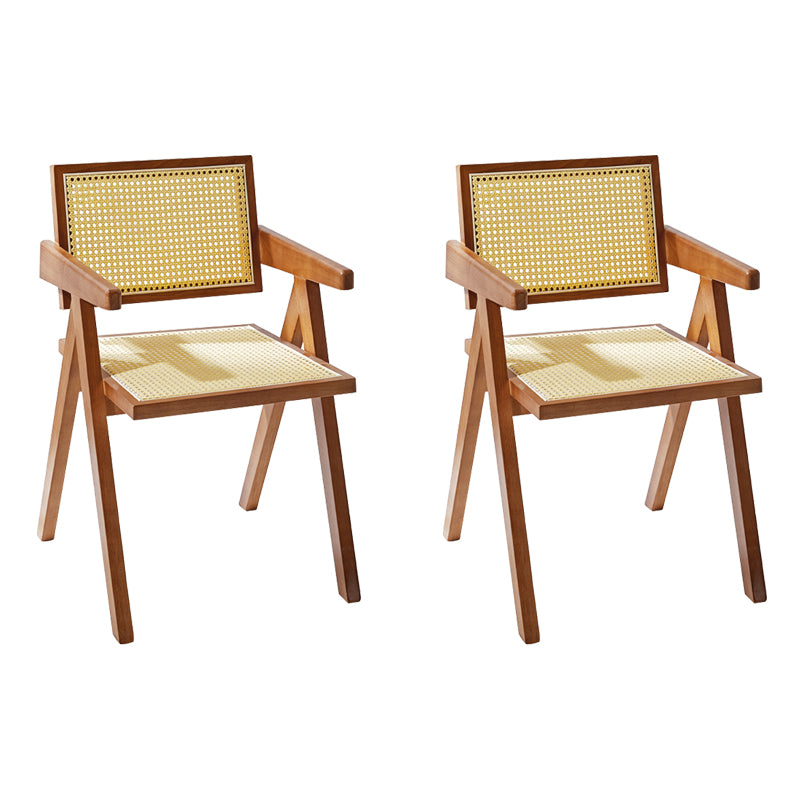 Les chaises en bois d'hévéa massif de style moderne ouvrent la chaise de salle à manger de cuisine latérale arrière