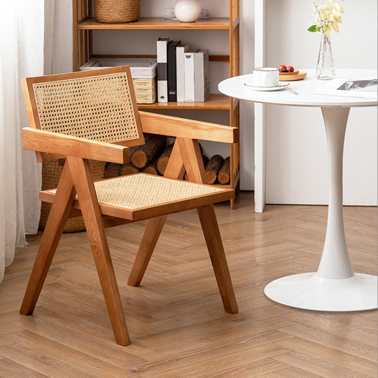 Les chaises en bois d'hévéa massif de style moderne ouvrent la chaise de salle à manger de cuisine latérale arrière