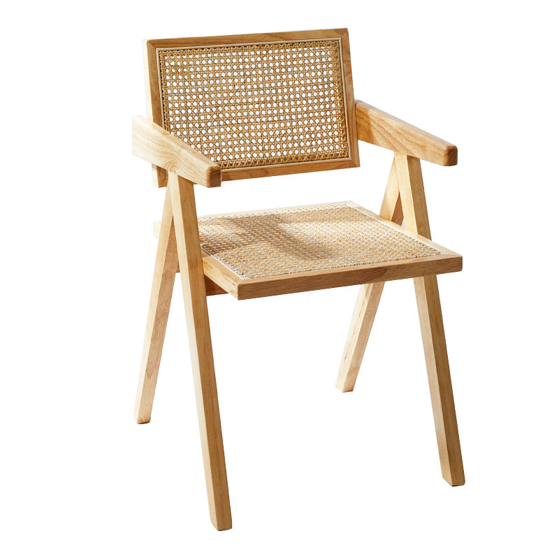 Les chaises en bois d'hévéa massif de style moderne ouvrent la chaise de salle à manger de cuisine latérale arrière