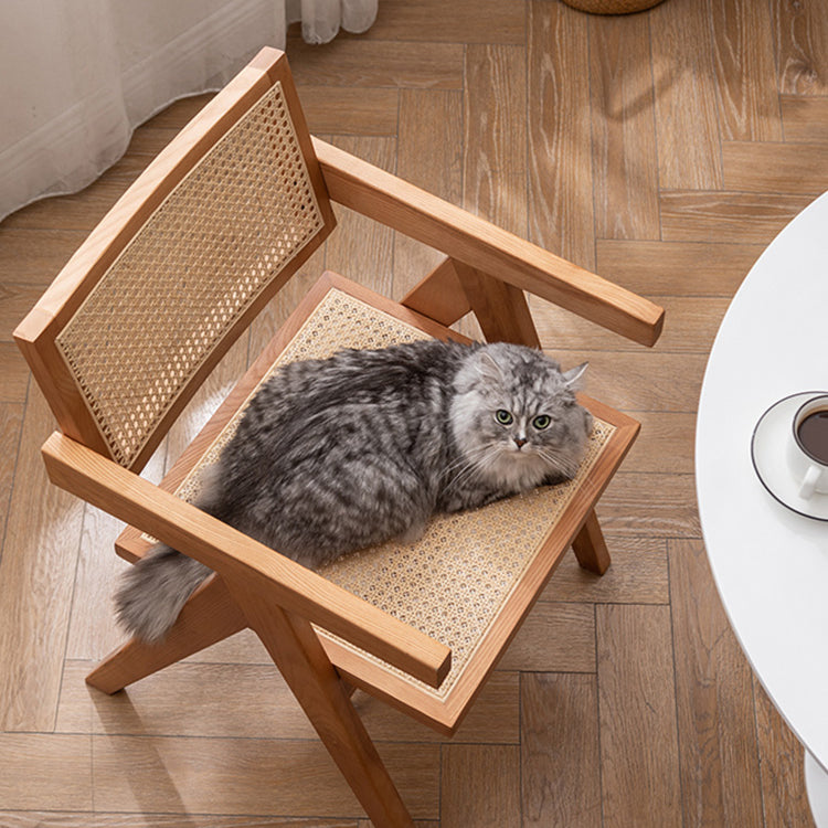 Les chaises en bois d'hévéa massif de style moderne ouvrent la chaise de salle à manger de cuisine latérale arrière