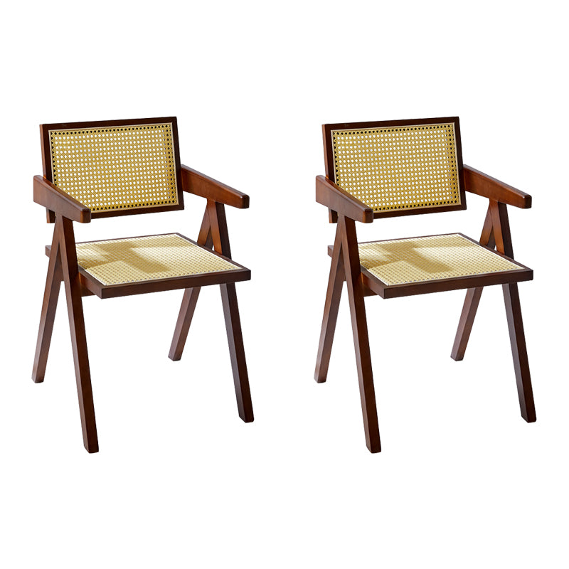 Les chaises en bois d'hévéa massif de style moderne ouvrent la chaise de salle à manger de cuisine latérale arrière