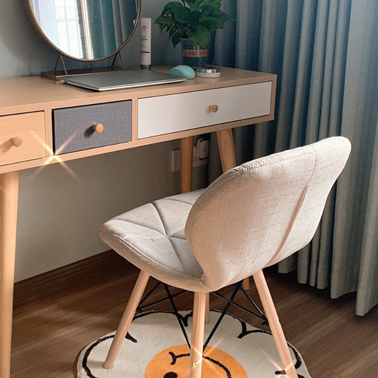 Casa silla lateral contemporánea silla de comedor de madera tapizada a ala