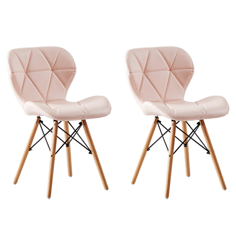 Casa silla lateral contemporánea silla de comedor de madera tapizada a ala